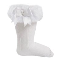 GS220-W: White Knee-Length Tutu Socks (2-6 Years)